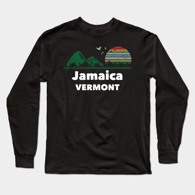 Mountain Sunset Flying Birds Outdoor Jamaica Vermont Long Sleeve T-Shirt by greenrepublicmerch